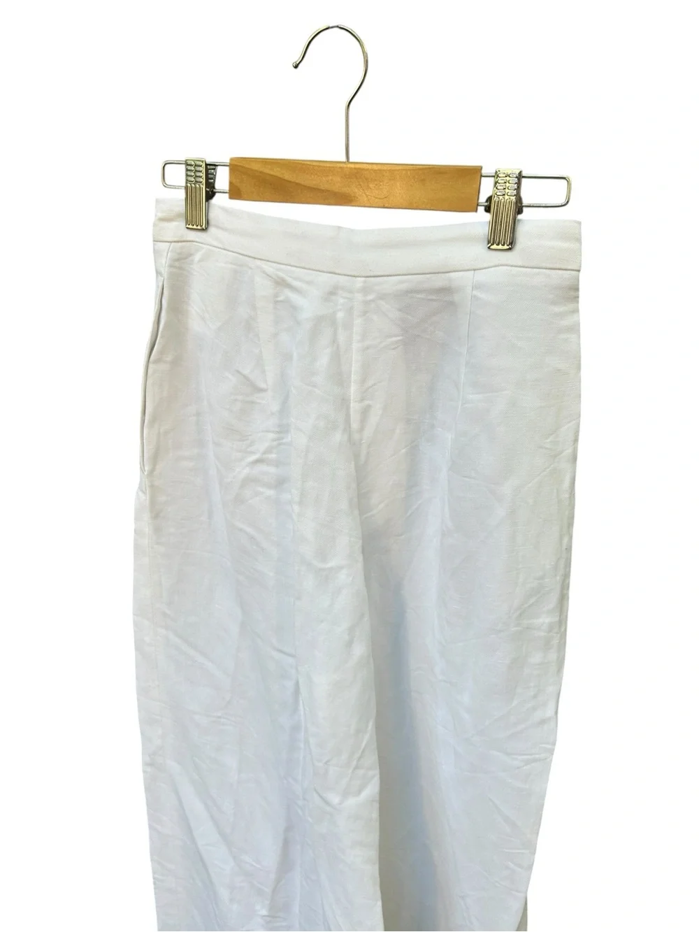 COS TAILORED LINEN BARREL-LEG PANTS - WHITE